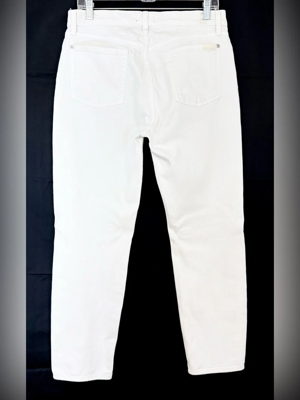 7 For All Mankind Ankle Length Skinny High Rise Button Fly White Jeans Size 29